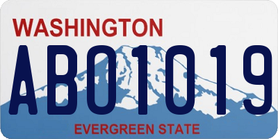 WA license plate ABO1019