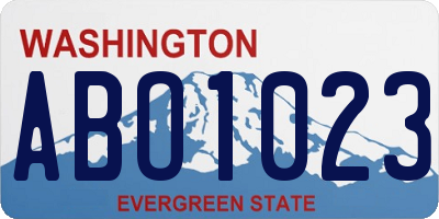 WA license plate ABO1023