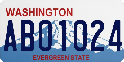 WA license plate ABO1024