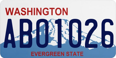 WA license plate ABO1026