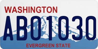 WA license plate ABO1030