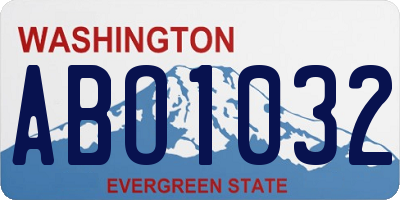 WA license plate ABO1032