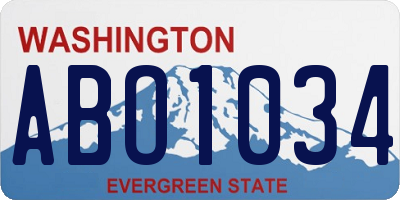 WA license plate ABO1034