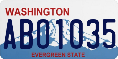 WA license plate ABO1035