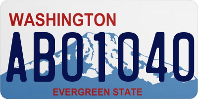 WA license plate ABO1040