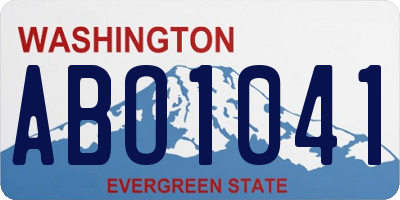 WA license plate ABO1041