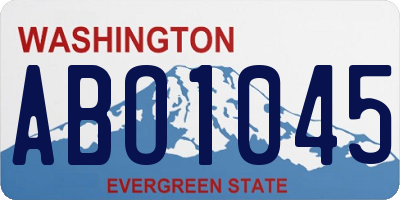 WA license plate ABO1045