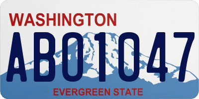 WA license plate ABO1047