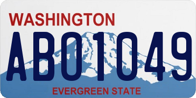 WA license plate ABO1049