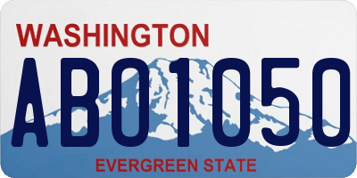 WA license plate ABO1050