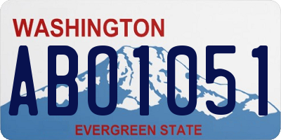 WA license plate ABO1051