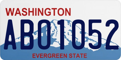 WA license plate ABO1052