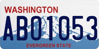 WA license plate ABO1053