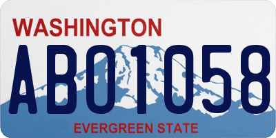 WA license plate ABO1058