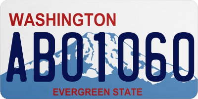 WA license plate ABO1060