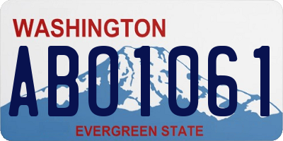 WA license plate ABO1061