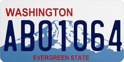 WA license plate ABO1064