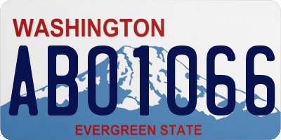WA license plate ABO1066