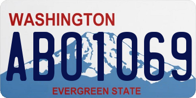 WA license plate ABO1069