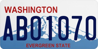 WA license plate ABO1070