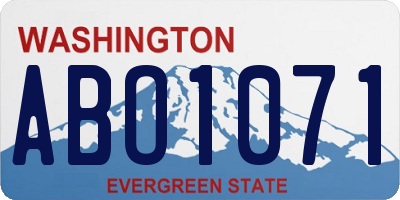 WA license plate ABO1071
