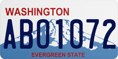 WA license plate ABO1072