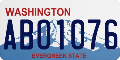 WA license plate ABO1076