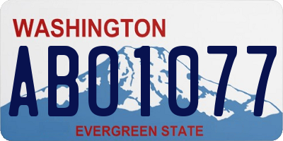 WA license plate ABO1077