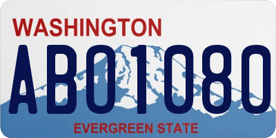 WA license plate ABO1080