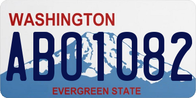 WA license plate ABO1082
