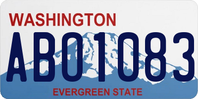 WA license plate ABO1083