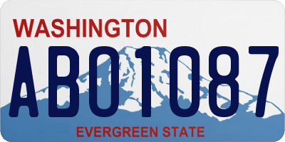 WA license plate ABO1087