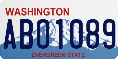 WA license plate ABO1089