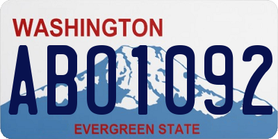 WA license plate ABO1092
