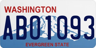 WA license plate ABO1093