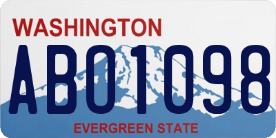 WA license plate ABO1098