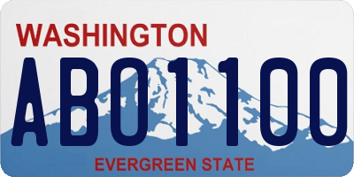 WA license plate ABO1100