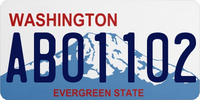 WA license plate ABO1102