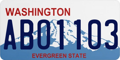 WA license plate ABO1103