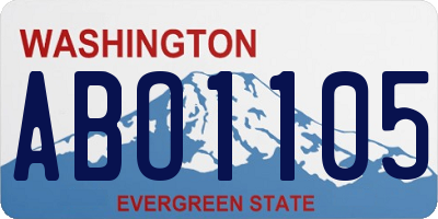 WA license plate ABO1105