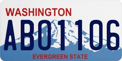 WA license plate ABO1106
