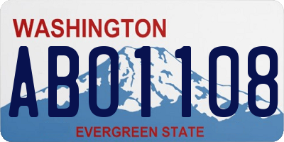 WA license plate ABO1108