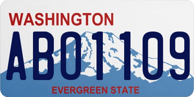WA license plate ABO1109