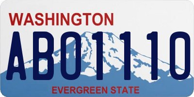WA license plate ABO1110