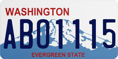 WA license plate ABO1115