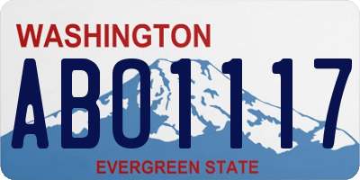 WA license plate ABO1117