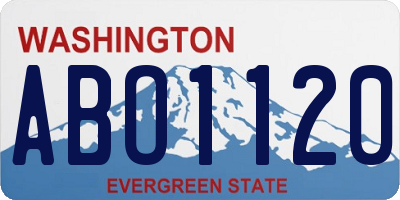 WA license plate ABO1120