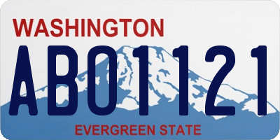 WA license plate ABO1121