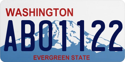 WA license plate ABO1122