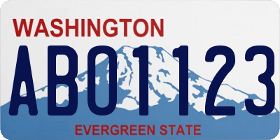 WA license plate ABO1123